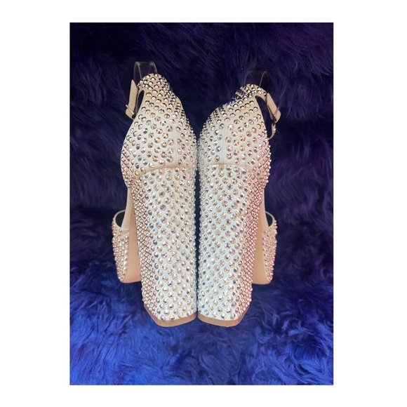 🛑 SOLD 🛑New! PARIS TEXAS Holly Tatiana Block Heel Crystal Platform Sandals - Picture 15 of 17